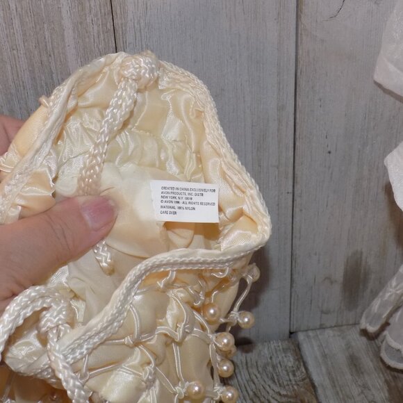 HAND BAG FAUX PEARLS OFF WHITE  WEDDING EVENING OUT - Picture 5 of 7